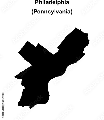 Philadelphia (Pennsylvania) blank outline map