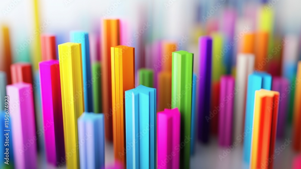 Colorful Abstract Data Visualization with Vibrant Bar Graphs Colorful Abstract Data Visualization with Vibrant Bar Graphs