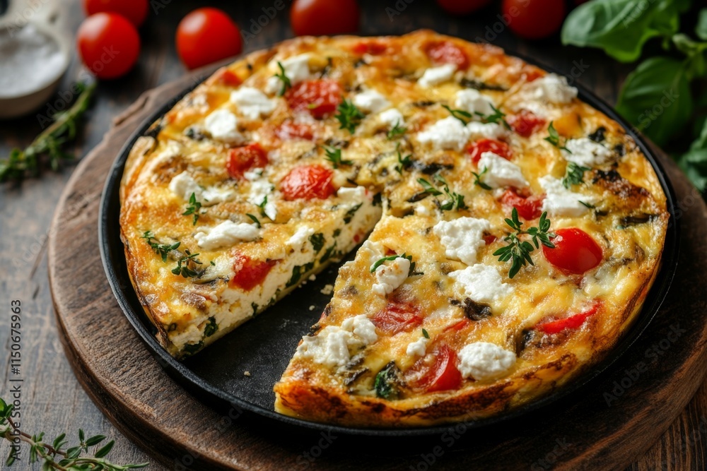 Savory Spinach and Feta Fritatta Savory Spinach and Feta Fritatta