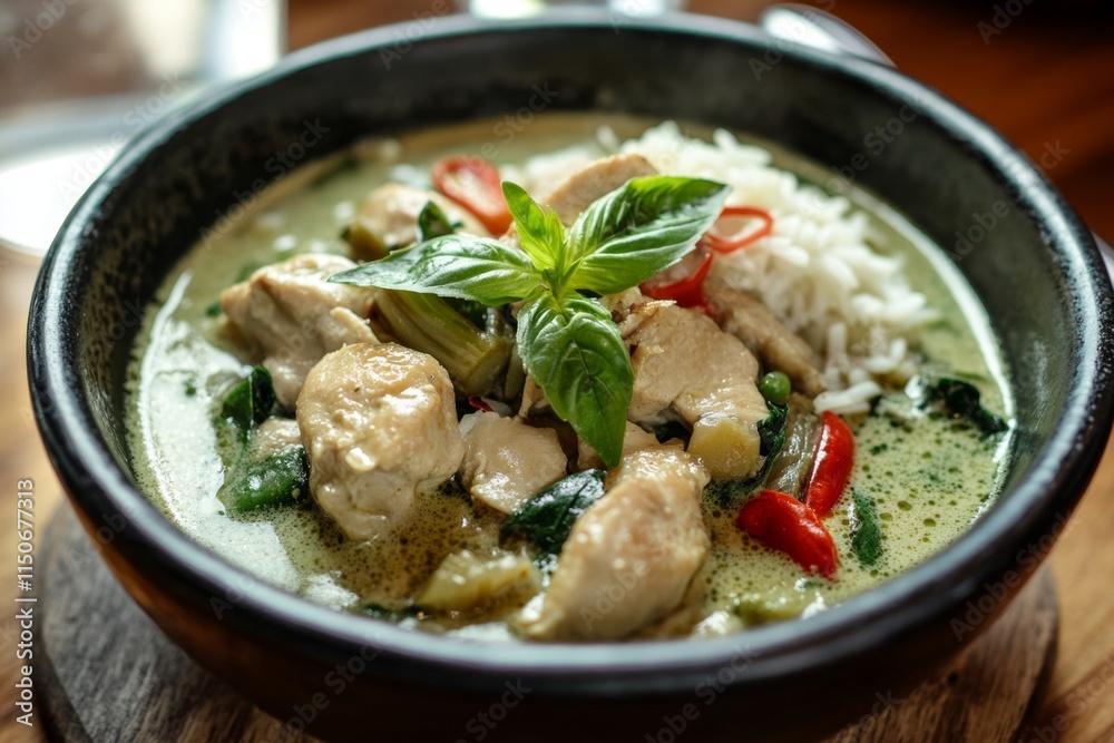 Authentic Thai Green Curry with Chicken and Rice Authentic Thai Green Curry with Chicken and Rice