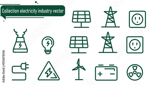 abstract design vector Collection electricity industry sets