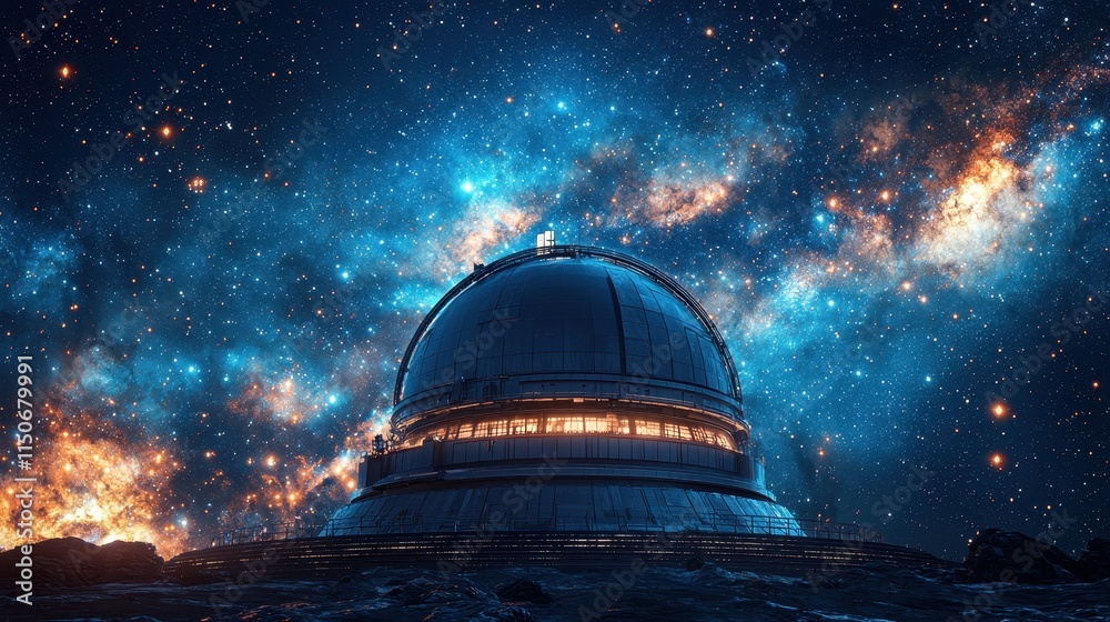 Stunning Observatory Beneath a Cosmic Night Sky Full of Stars Stunning Observatory Beneath a Cosmic Night Sky Full of Stars
