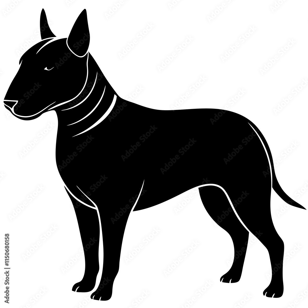 Obraz premium Bull Terrier Silhouette vector illustration