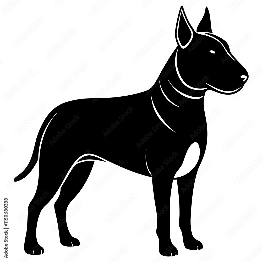 Bull Terrier Silhouette vector illustration Bull Terrier Silhouette vector illustration