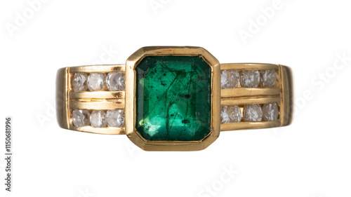 Foto yellow gold and stone ring. isolated on white background