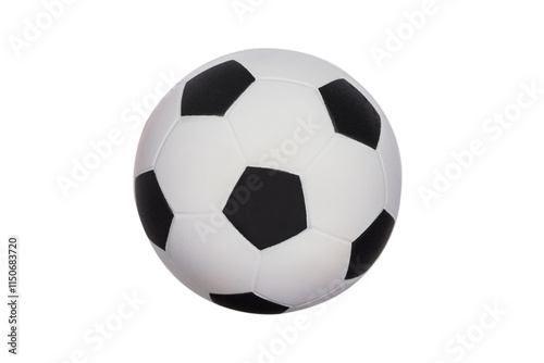 close-up soccer ball isolated on white background, copy space.