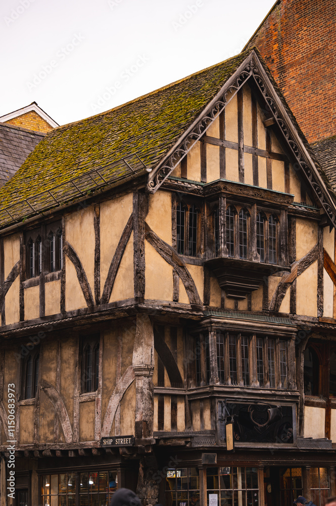 Old Facade of a British building in Oxford Old Facade of a British building in Oxford