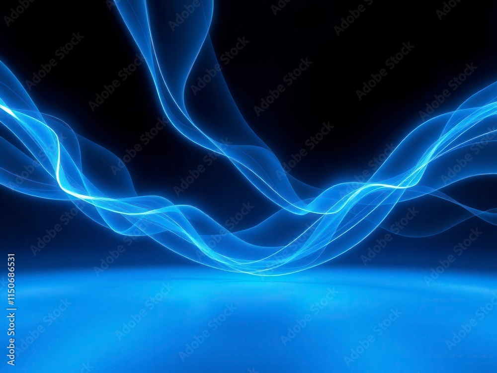 Obraz premium Blue lines blur and blend in a kaleidoscopic dance, kaleidoscope, motion blur