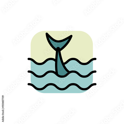 Fish color icon. Seafood product sign, ocean fish cooking or culinary ingredient symbol. Best for menus of restaurants, cafes, bars and food courts. Simple vector illustration for mobile concept and w