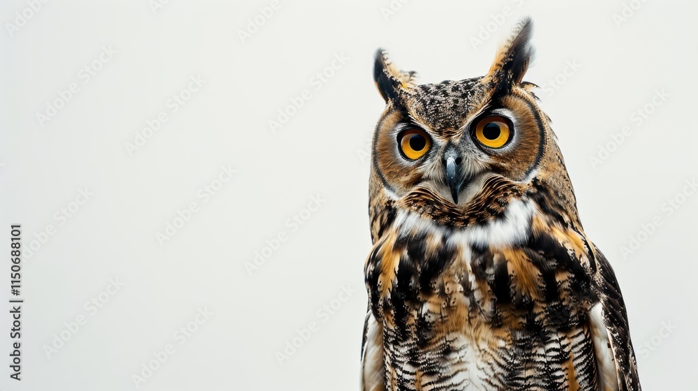Obraz premium Intense Stare of a Great Horned Owl
