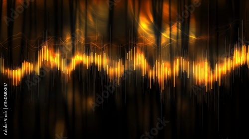 Abstract Audio Waveform Visualization with Flames and Darkness