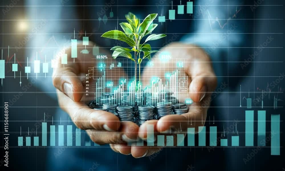 Financial Growth and Investment: A Visual Representation of Wealth and Prosperity