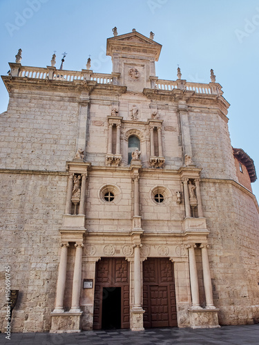 Facade of the Church of the Savior, Iglesia del Salvador in Spanish. Valladolid, Castile and León,  Spain, Europe