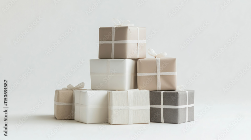 Obraz premium Elegant gift packaging on a light background
