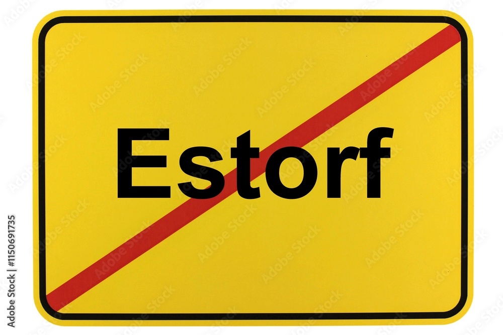 Illustration eines Ortsschildes der Gemeinde Estorf in Niedersachsen Illustration eines Ortsschildes der Gemeinde Estorf in Niedersachsen
