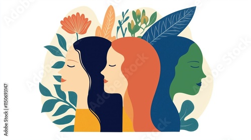 Mental well-being and psychological support illustration for health awareness design