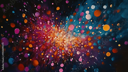 Festive fireworks display in the night sky