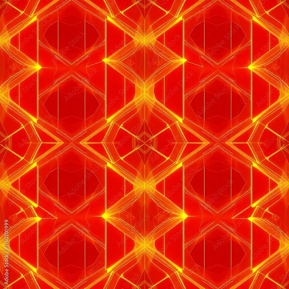 Fiery Geometric Pattern: Abstract Seamless Texture Fiery Geometric Pattern: Abstract Seamless Texture