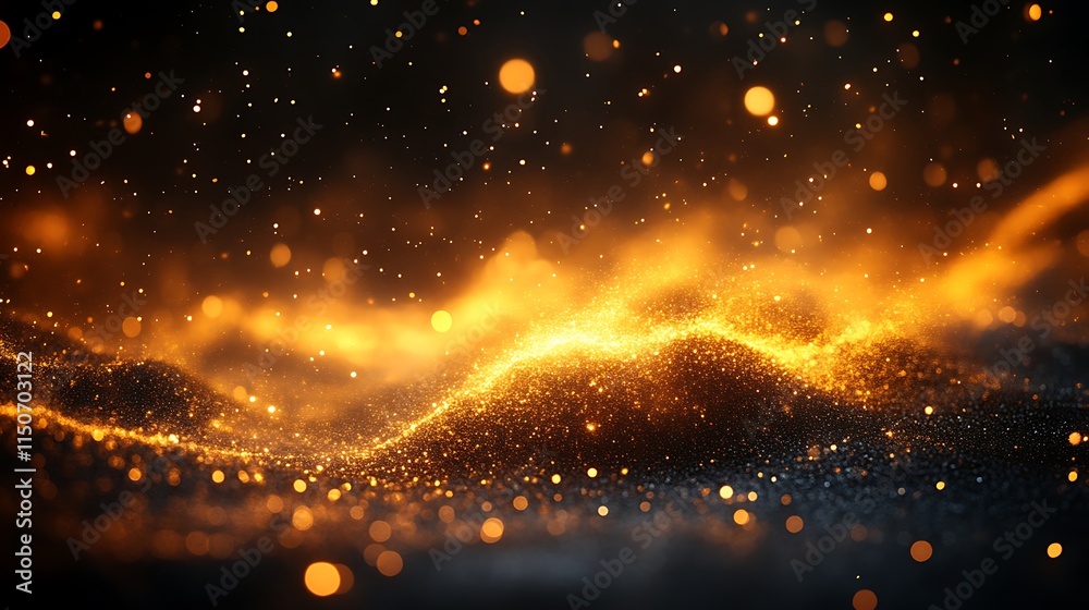 Golden Glitter Sparkles Abstract Background Golden Glitter Sparkles Abstract Background