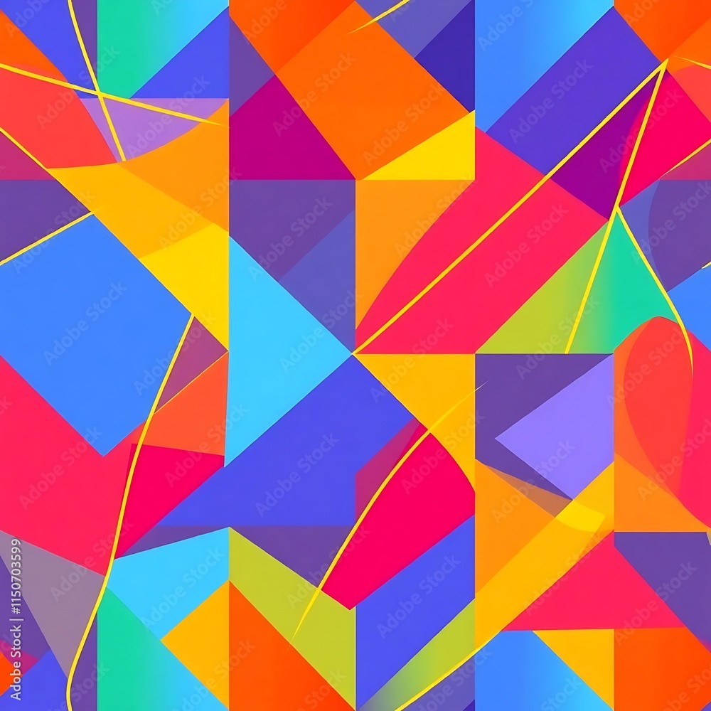 Abstract Geometric Pattern - Vibrant Colors Abstract Geometric Pattern - Vibrant Colors