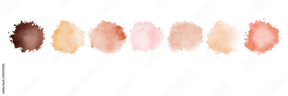 An array of beautiful watercolor splotches in warm and neutral tones. An array of beautiful watercolor splotches in warm and neutral tones.