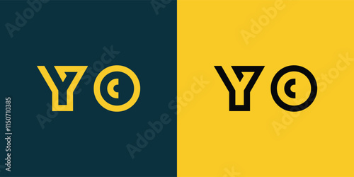 YO abstract  minimalist letters Logo Monogram. It is a minimalist logo, this logo is made by combining two letters