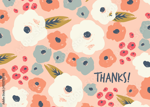 Vector floral design. Template for card, poster, flyer, cover, home decor and other