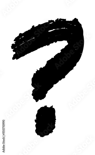 Grunge graphic question mark brushstroke