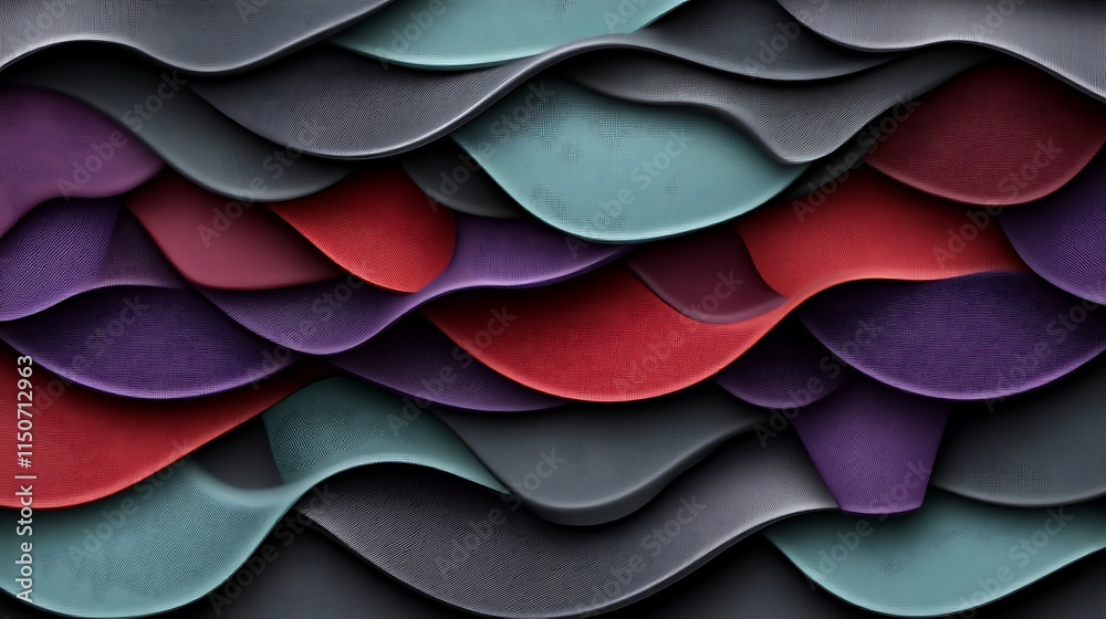 Obraz premium Abstract Wavy Layers Of Textured Colors