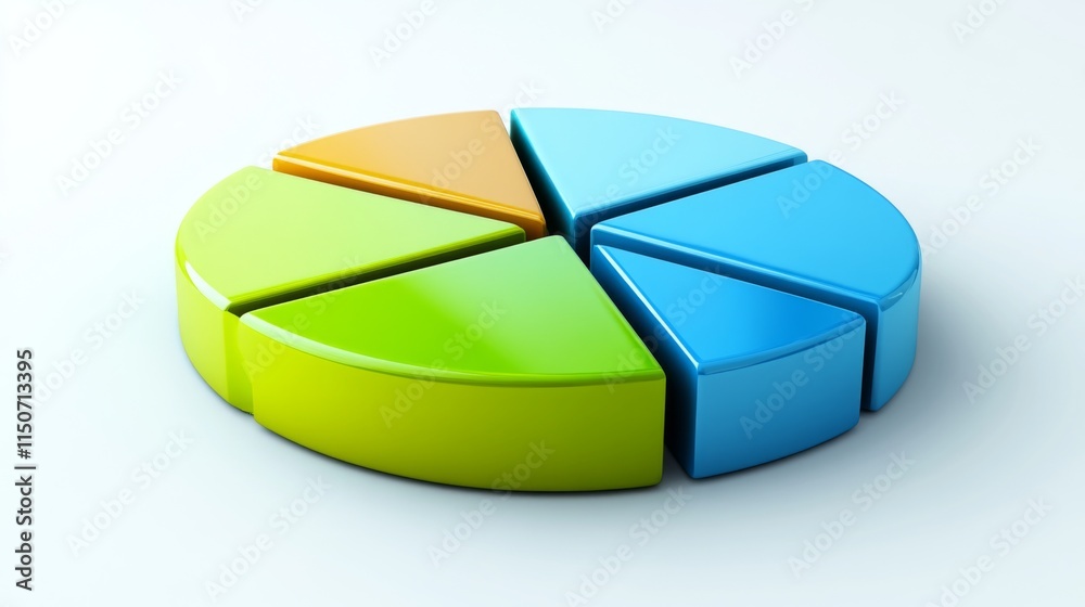 Obraz premium Colorful Pie Chart Segments Representing Data Visualization Concepts