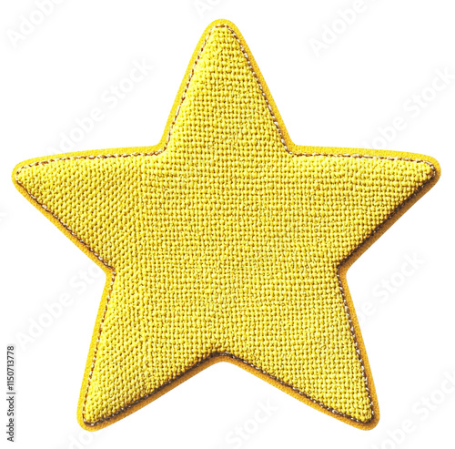yellow star sticker with textured surface