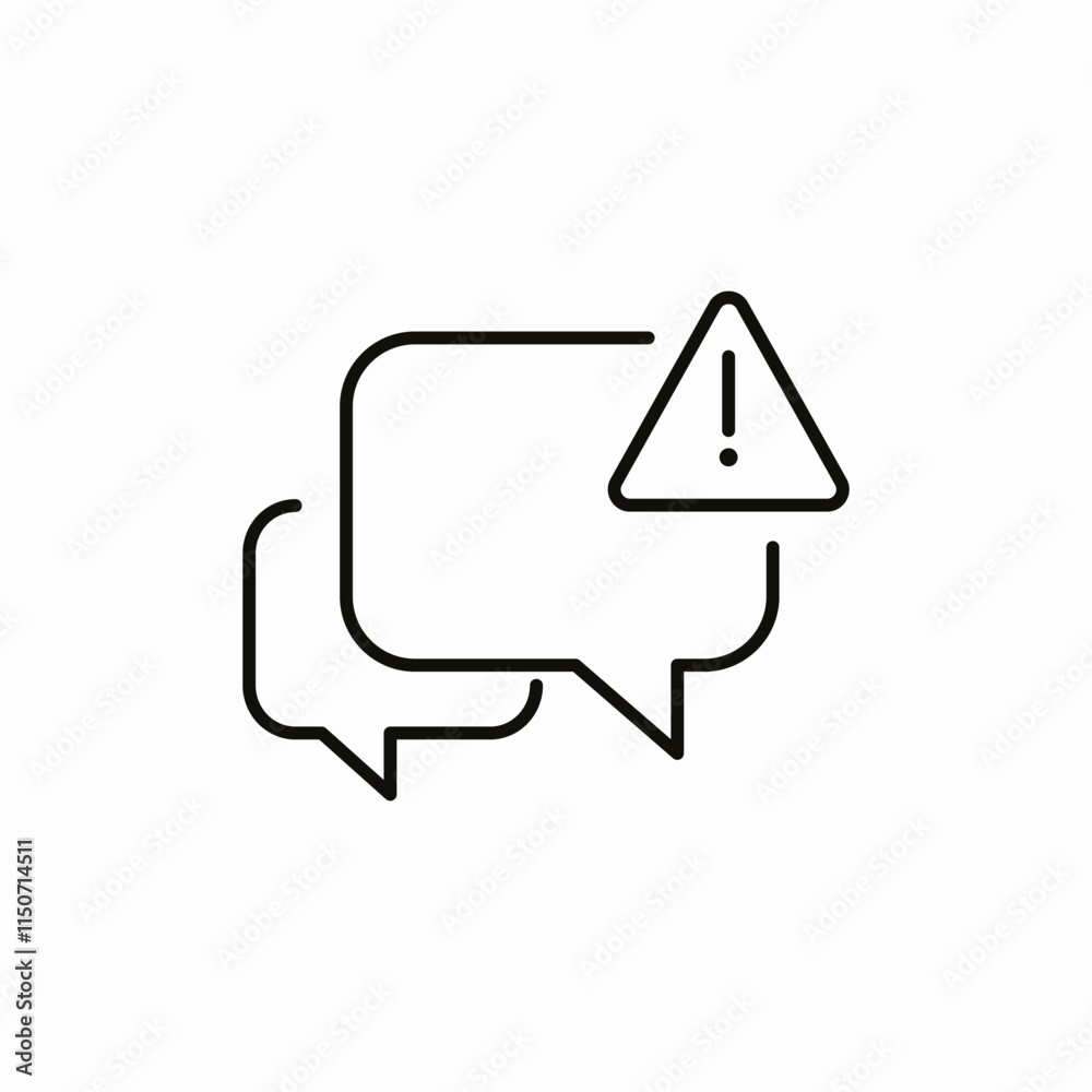 chat warning caution icon sign vector
