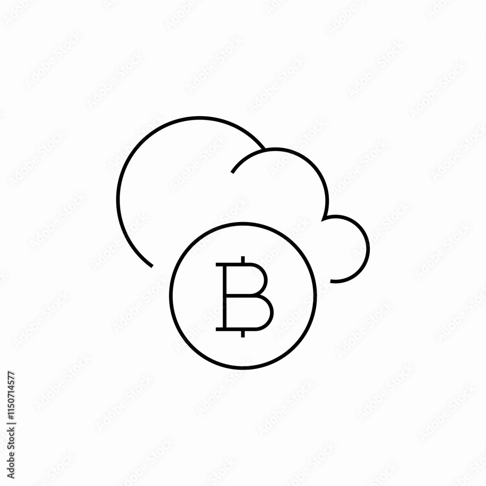 crypto cloud icon sign vector crypto cloud icon sign vector
