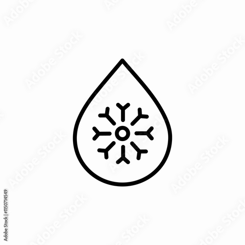 cold water drop icon sign vector
