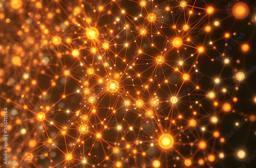 Cybernetic Bioluminescent Nodes on Black Background - Abstract Data Visualization Cybernetic Bioluminescent Nodes on Black Background - Abstract Data Visualization