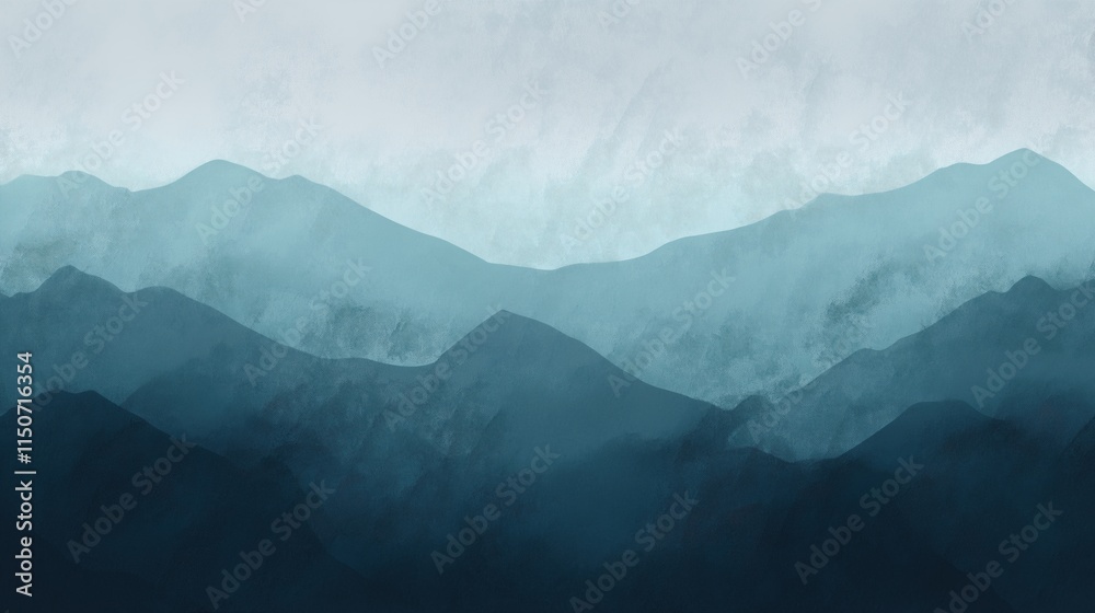 Layered Blue Mountains in Fog
Layered Blue Mountains in Fog