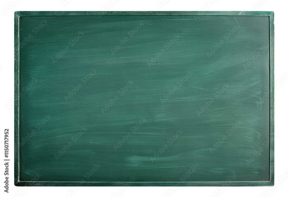 An empty green chalkboard with a wooden frame, isolated on transparent background. Perfect for educational design themes An empty green chalkboard with a wooden frame, isolated on transparent background. Perfect for educational design themes