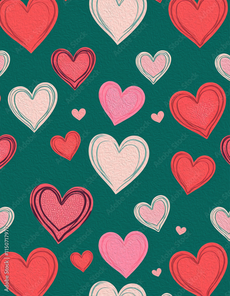 Valentine's Day card design. Illustration with oil paint. Pattern for printing on wall decorations, covers, wallpapers Valentine's Day card design. Illustration with oil paint. Pattern for printing on wall decorations, covers, wallpapers