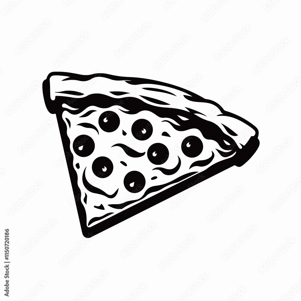 Pizza silhouette style icon for delicious foods in vector illustration Pizza silhouette style icon for delicious foods in vector illustration