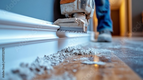 Crafting decorative molding in a freshly renovated interior space