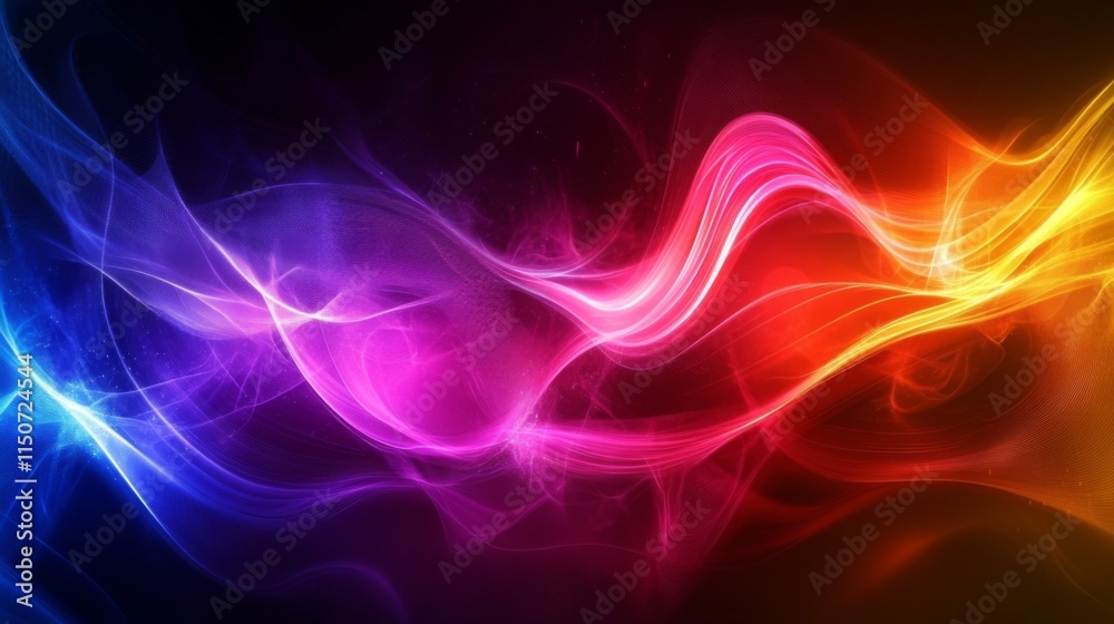 Abstract Colorful Waves of Light in Vibrant Rainbow Spectrum Abstract Colorful Waves of Light in Vibrant Rainbow Spectrum