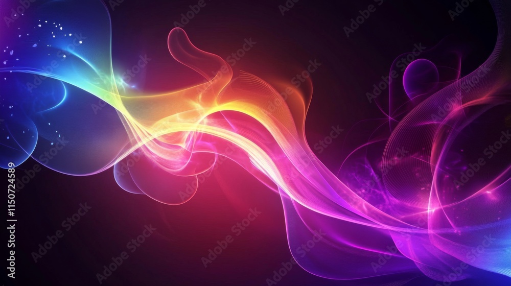 Obraz premium Colorful Abstract Wave of Light with Gradient and Glow Effects