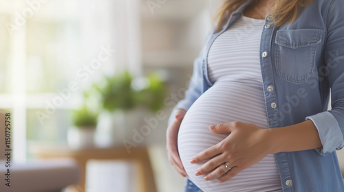 woman getting ultrasound diagnostic from doctor. Pregnant photo