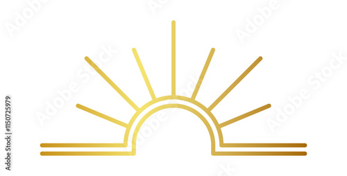 Golden sun shape art deco
