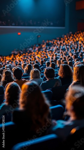 Crowd enjoying a live event at an outdoor amphitheater during sunset