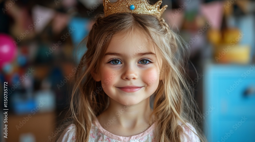 Fototapeta premium Young girl with beautiful blue eyes and curly hair in a soft, dreamy atmosphere