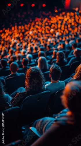 Crowd enjoying a live event at an outdoor amphitheater during sunset