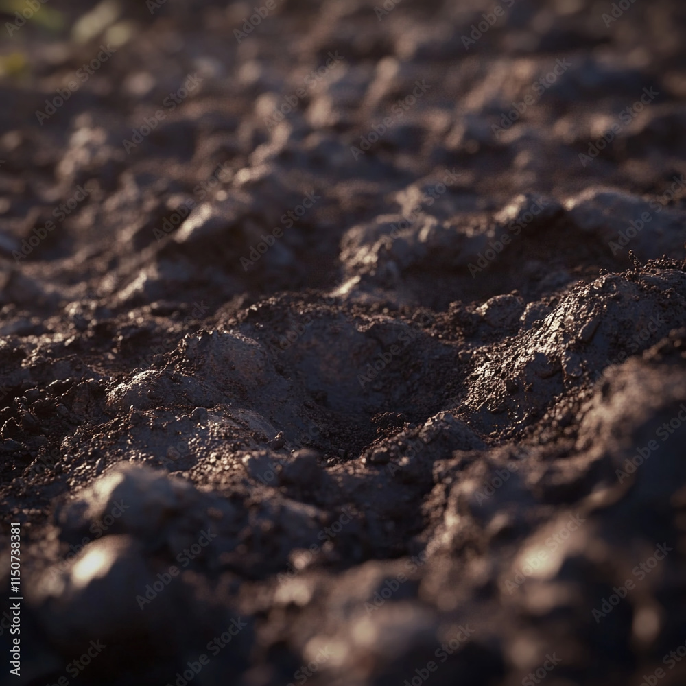 Dark soil texture close-up photograph with natural lighting. Dark soil texture close-up photograph with natural lighting.