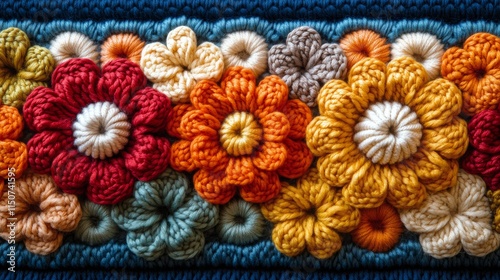 Colorful floral crochet pattern showcasing intricate designs and vibrant hues