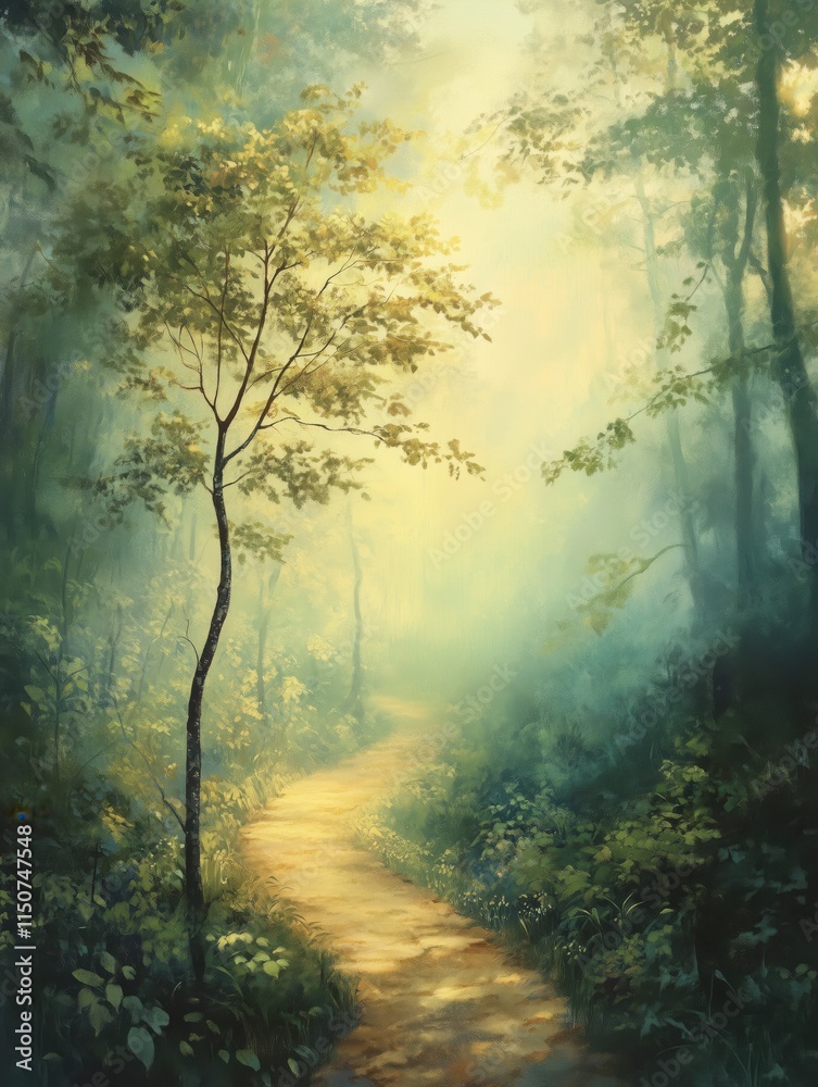 Obraz premium Geheimnisvolle Lichtung im Wald